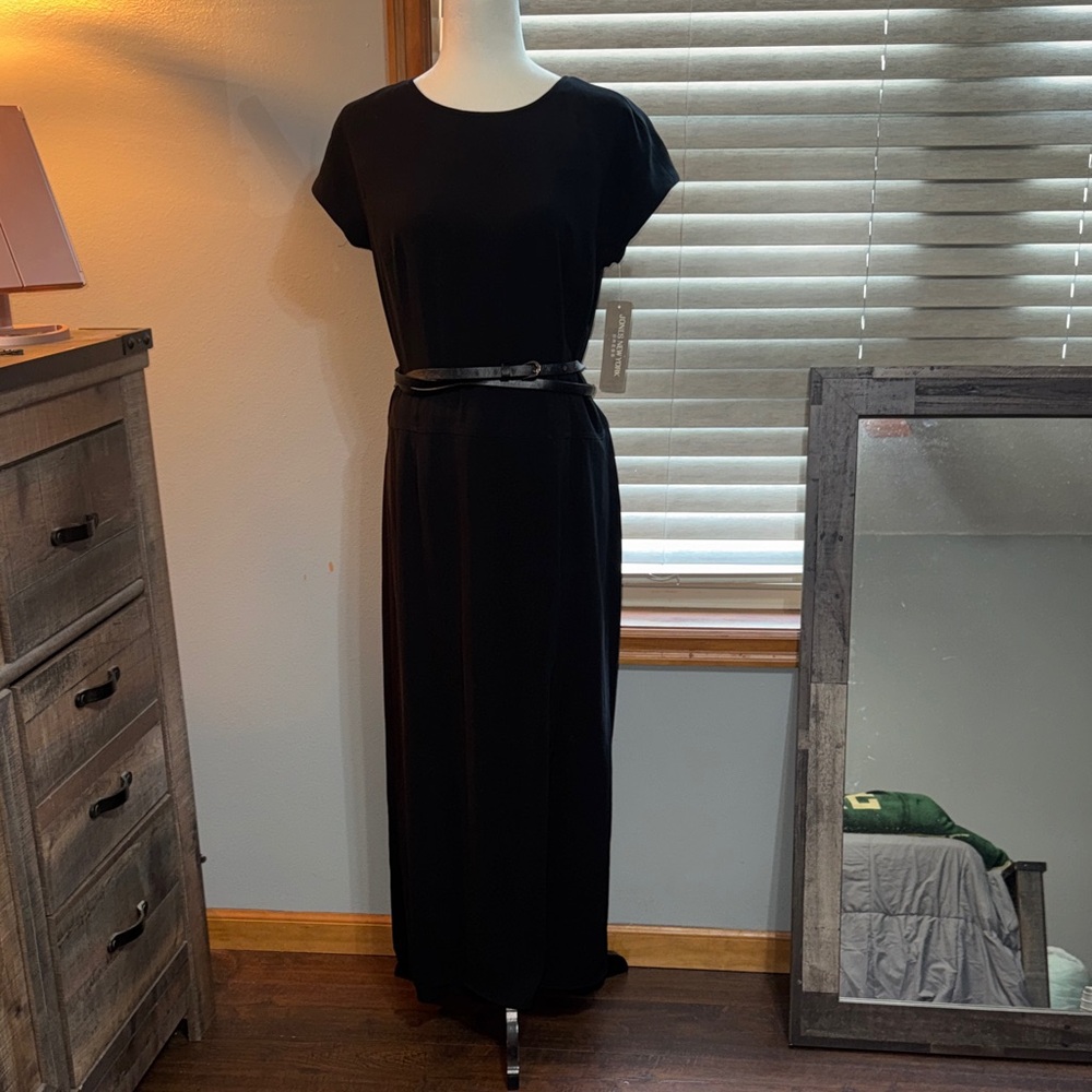 Jones New York Black Maxi Dress with Belt